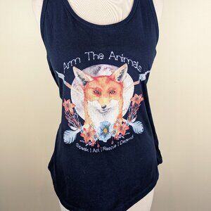 Animal Rights Activism Arm the Animals Tank Top Red Fox  Anti-Cruelty Vegan L